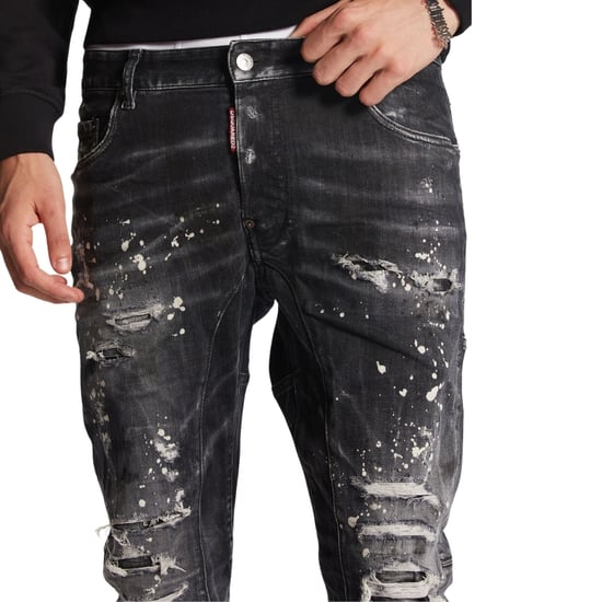 Dsquared2 Tidy Biker Jean Paint Splash versterkte gescheurde zwarte jeans - Image 4