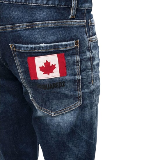 Dsquared2 Skater Jean Canadese vlagbadge Blue Wash Jeans - Image 4