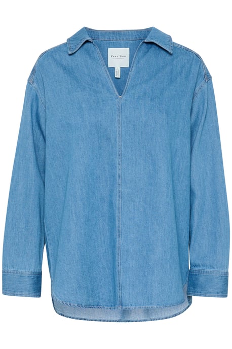 Overhemd met lang mouwen Oversize fit Medium Blue Denim - Image 4