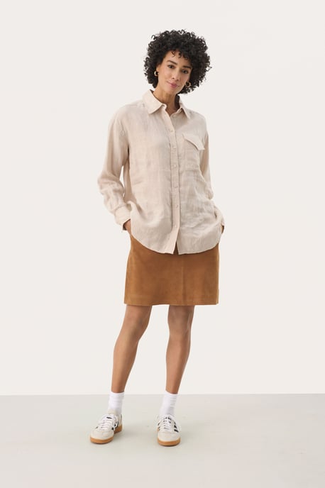 Overhemd met lang mouwen Oversize fit French Oak cream - Image 1