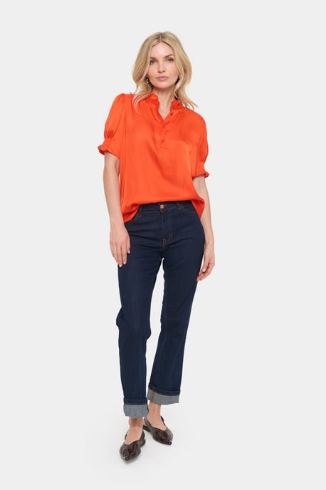 Overhemd met lang mouwen Regular fit Poinciana orange - Image 1