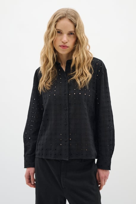 Overhemd met lang mouwen Loose fit Blac - Image 4