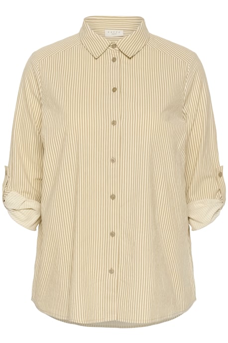 Overhemd met lang mouwen Loose fit Chincilla / White stripe beige - Image 4