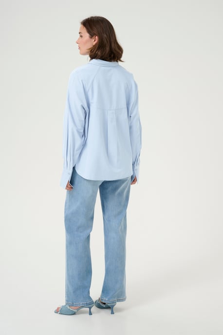 Overhemd met lang mouwen Loose fit Soft Chambray light blue - Image 2