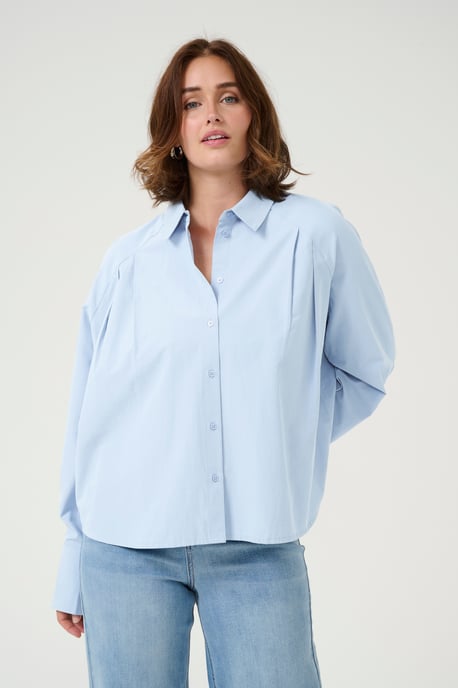 Overhemd met lang mouwen Loose fit Soft Chambray light blue - Image 3