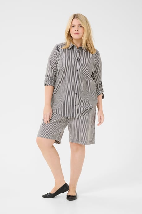 Overhemd met lang mouwen Loose fit Midnight/White Stripe blue white - Image 1