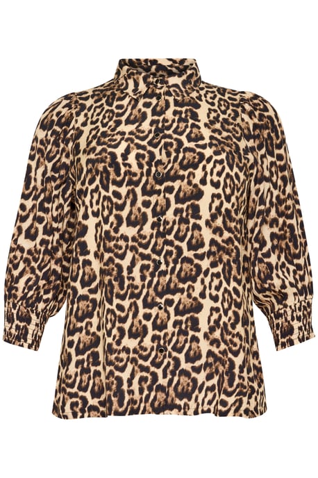 Overhemd met lang mouwen Regular fit Naturel Leopard Print - Image 4