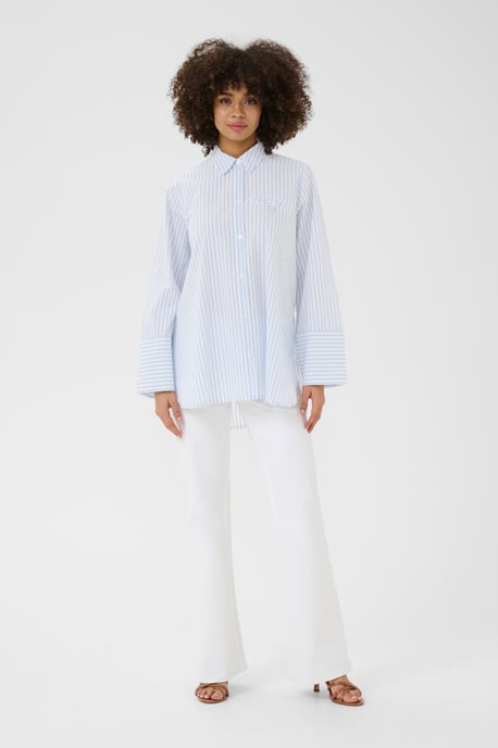 Overhemd met lang mouwen Loose fit Blue/white Stripe blue white - Image 1