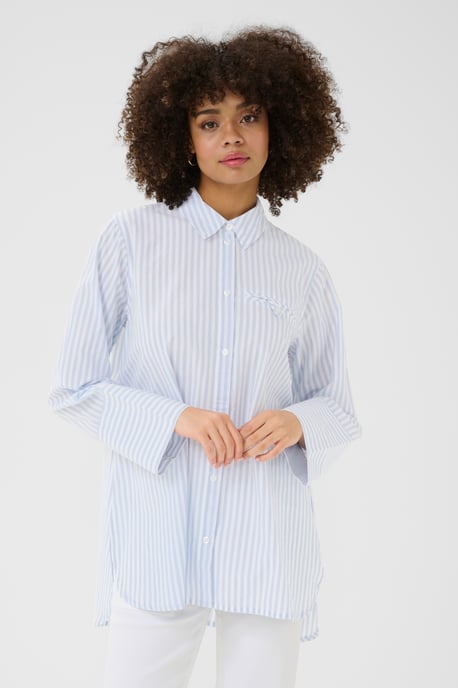 Overhemd met lang mouwen Loose fit Blue/white Stripe blue white - Image 3