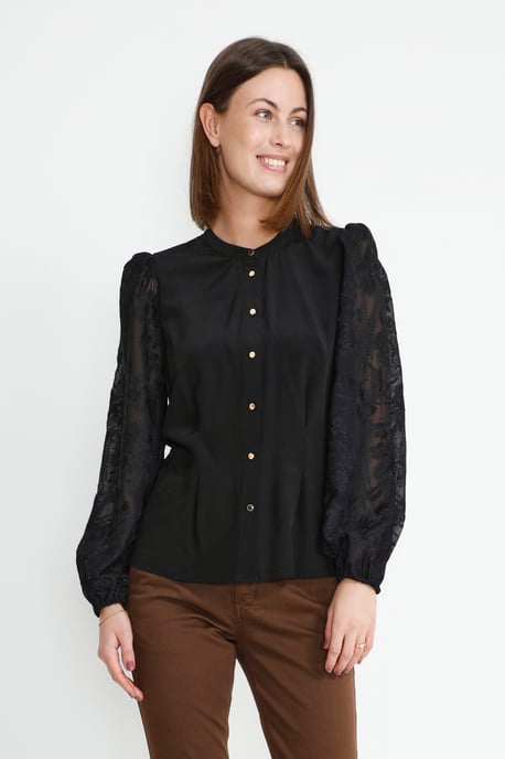 Overhemd met lang mouwen Relaxed fit Black - Image 5
