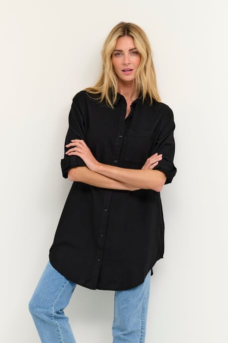 Overhemd met lang mouwen Loose fit Black - Image 4