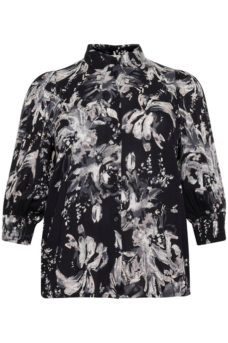 Overhemd met lang mouwen Regular fit Black/White Painted Flower - Image 4