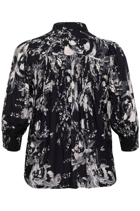Overhemd met lang mouwen Regular fit Black/White Painted Flower - Image 5