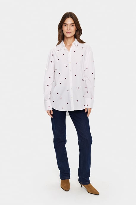 Overhemd met lang mouwen Oversize fit Ice Burgundy Harts white - Image 1