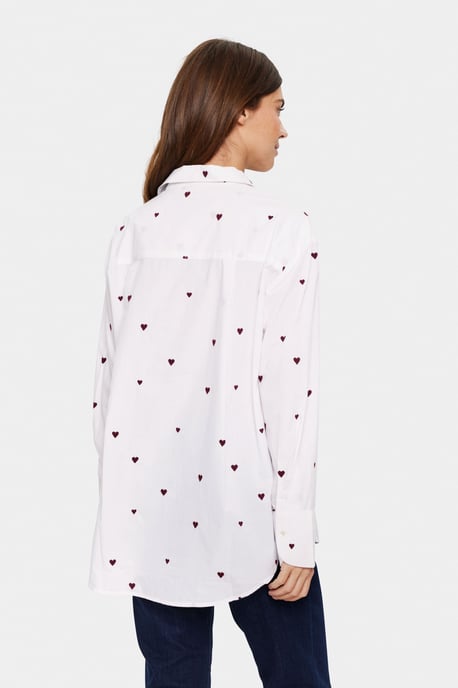Overhemd met lang mouwen Oversize fit Ice Burgundy Harts white - Image 3