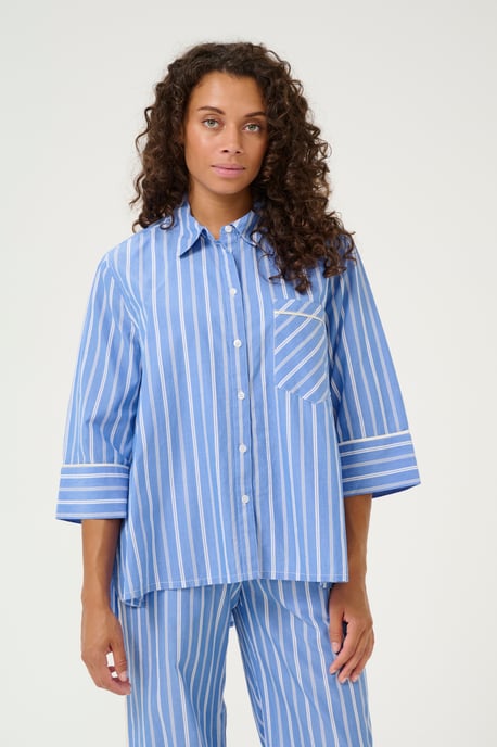 Overhemd met lang mouwen Relaxed fit Blue Stripe white - Image 3