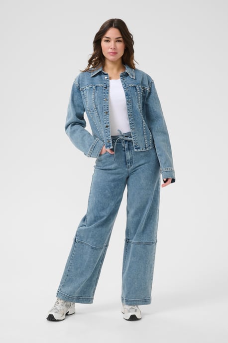 Denim blouse Tight fit Washed Blue denim - Image 1