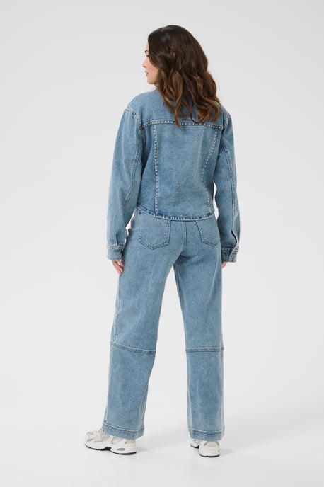 Denim blouse Tight fit Washed Blue denim - Image 2
