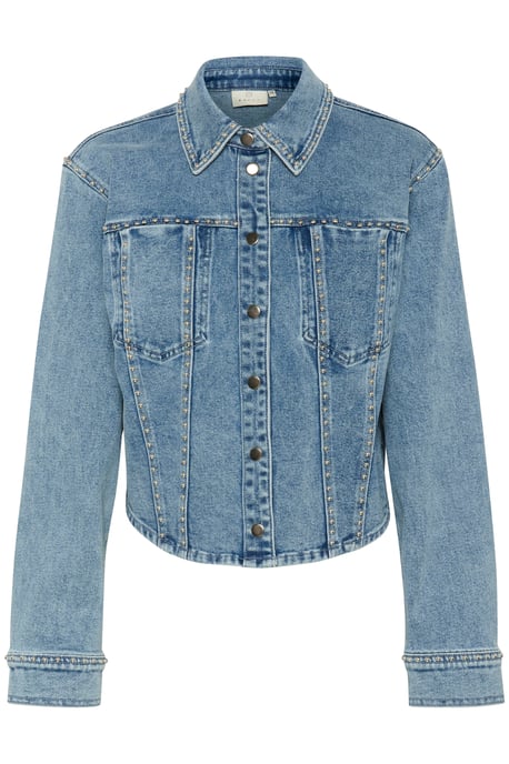 Denim blouse Tight fit Washed Blue denim - Image 4