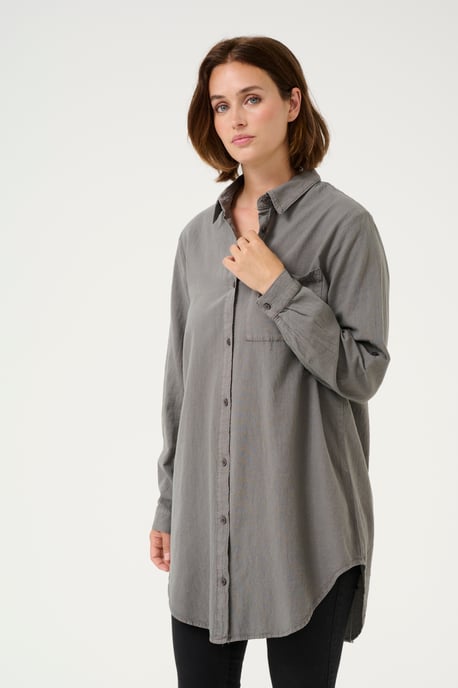 Overhemd met lang mouwen Loose fit Smoked Pearl - Image 3