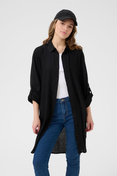 Overhemd met lang mouwen Loose fit Black - Image 5