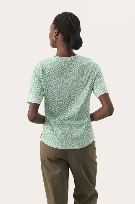 T-shirt Relaxed fit Green Mini Grid Flower floral - Image 3