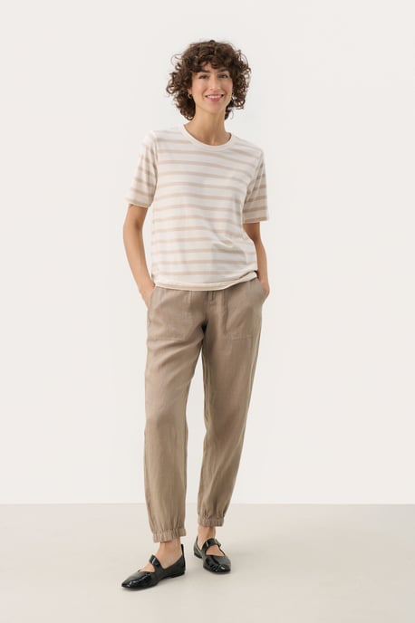 T-shirt Regular fit French Oak and White Stripe beige - Image 1