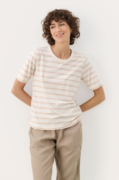 T-shirt Regular fit French Oak and White Stripe beige - Image 2