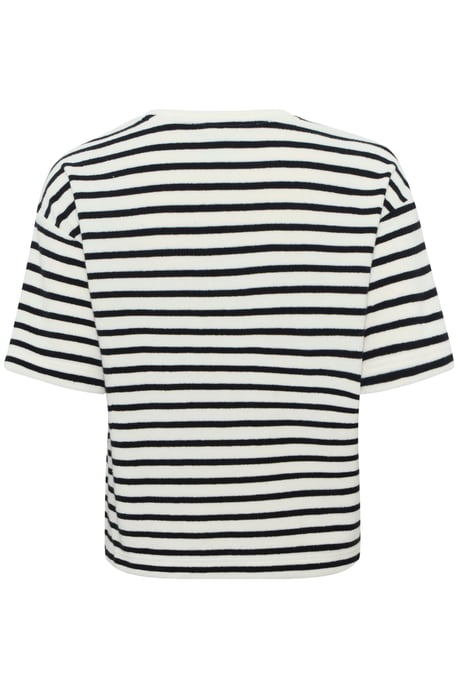 T-shirt Loose fit Black and Eggnog Stripe black white - Image 5