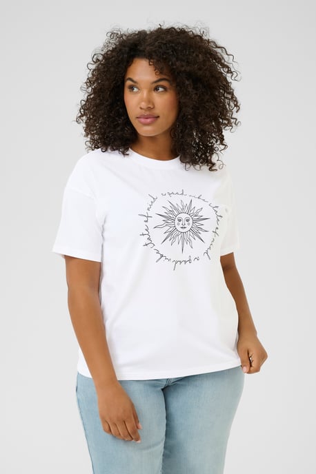 T-shirt Loose fit Optical White W Black Deep Sun white black - Image 5