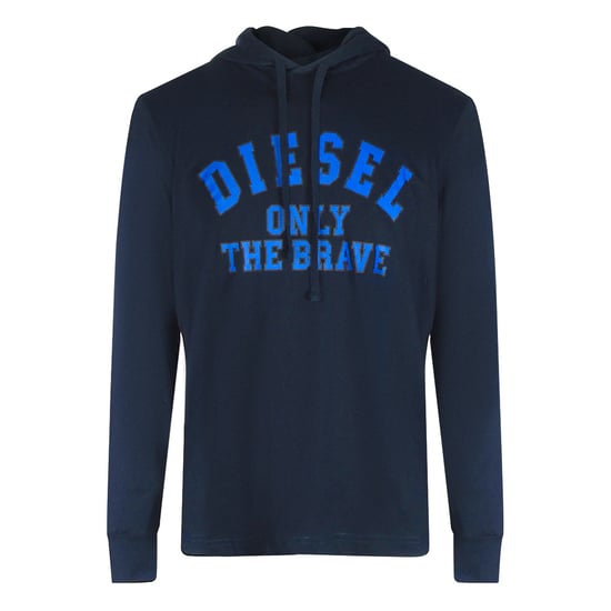 Diesel Only The Brave Logo marineblauw T-shirt met capuchon - Image 1