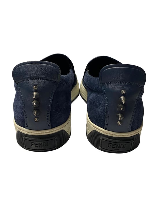 Fendi Monster 3D Ogen Slip-On Sneakers in Marineblauw Suède - Image 6