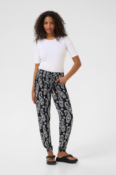 Pants Suiting Regular fit Black / Chalk Paisley black offwhite - Image 1