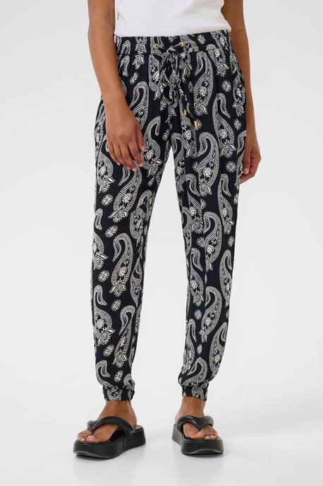 Pants Suiting Regular fit Black / Chalk Paisley black offwhite - Image 3