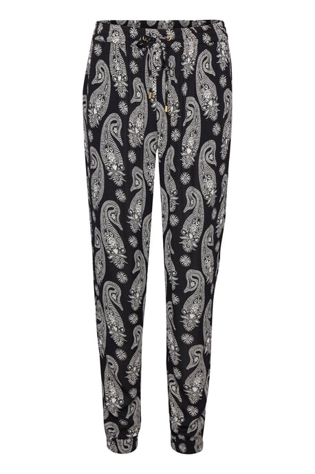 Pants Suiting Regular fit Black / Chalk Paisley black offwhite - Image 4
