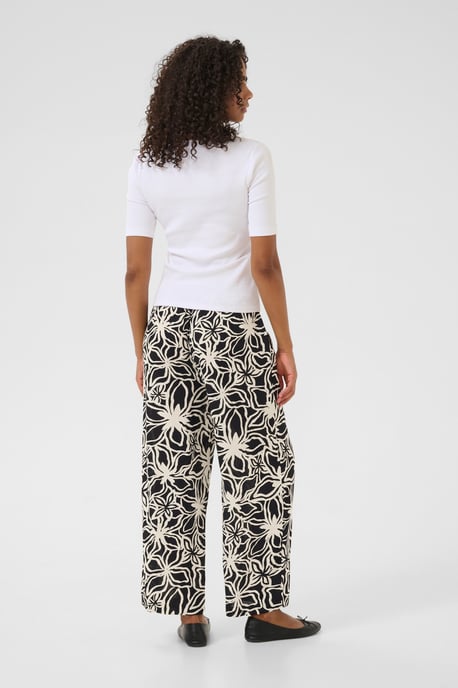 Casual broek Loose fit Black / Light Beige Flower - Image 2