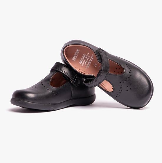 Geox Naimara G B Meisjes Leren School schoenen met Klittenbandsluiting Zwart - Image 6