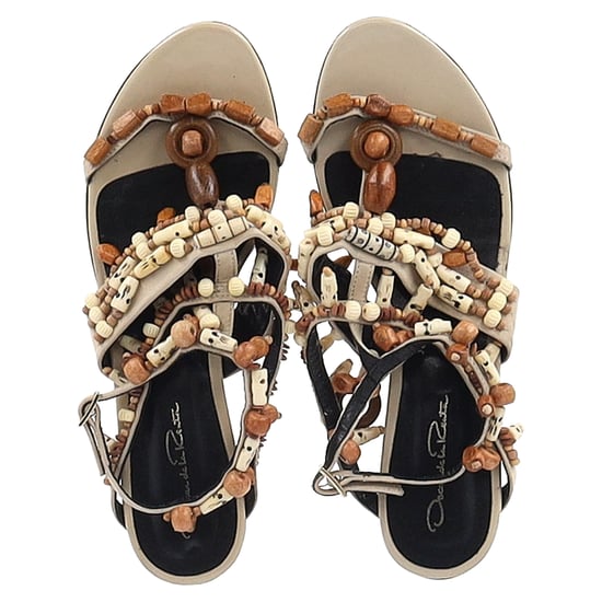 Oscar de la Renta Corinne Versierde Strappy Platter Sandalen in Multicolore Leer - Image 3