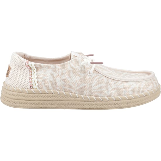 HEYDUDE Wendy Espadrille Retro Palm Katoenmix Dames Lichtroze/Witte Espadrilles - Image 4