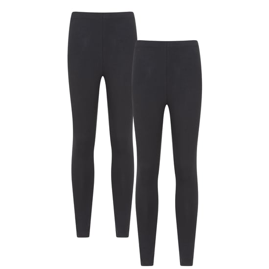Mountain Warehouse Dames/Dames Katoenmix Midweight Leggings (Set van 2) (Jet Zwart) - Image 1