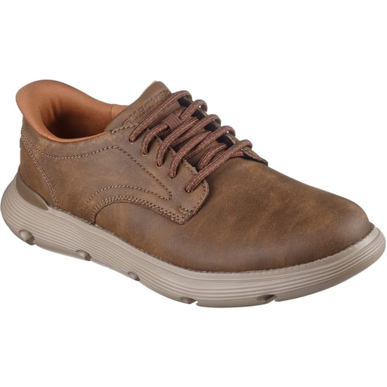 Skechers Garza Duran Leren Heren Taupe Sneakers - Image 1