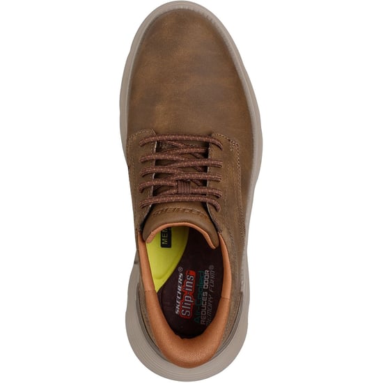 Skechers Garza Duran Leren Heren Taupe Sneakers - Image 3