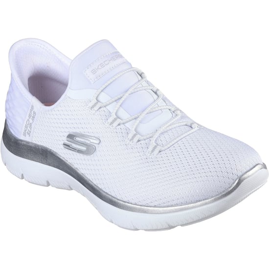 Skechers Summits Diamond Dream Textiel Dames Witte/Zilveren Sneakers - Image 1