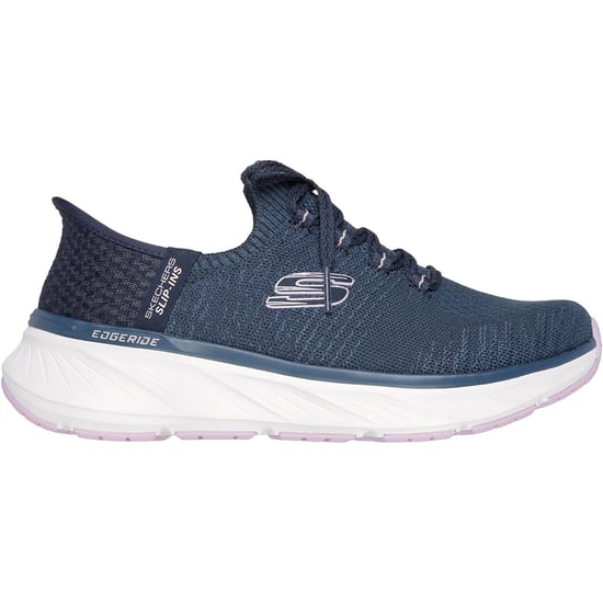Skechers Edgeride Impression Textiel Dames Navy/Lavendel Sneakers - Image 5