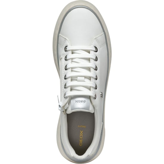 Geox D SUNNETTY Synthetisch Polyurethaan Dames Witte/Zilveren Sneakers - Image 4