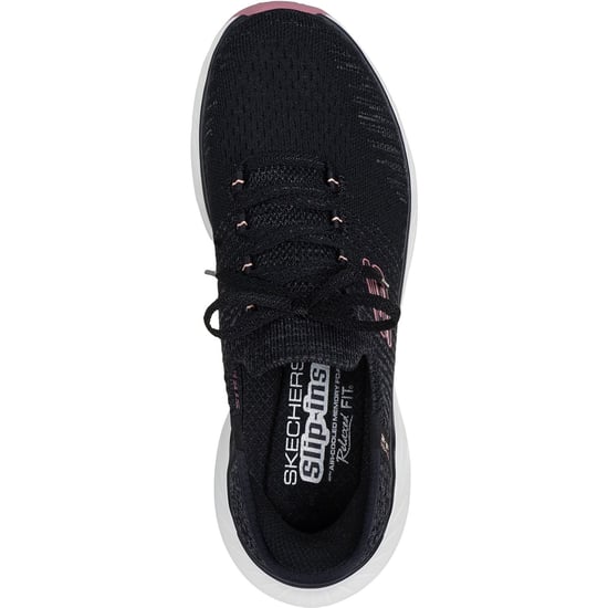 Skechers Edgeride Impression Textiel Dames Zwarte/Roze Sneakers - Image 3