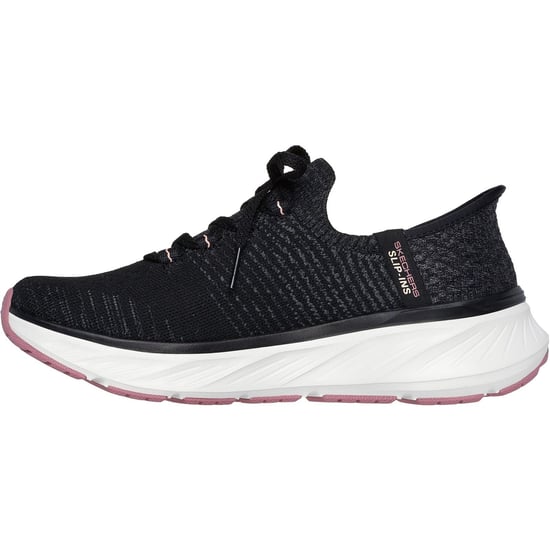 Skechers Edgeride Impression Textiel Dames Zwarte/Roze Sneakers - Image 4