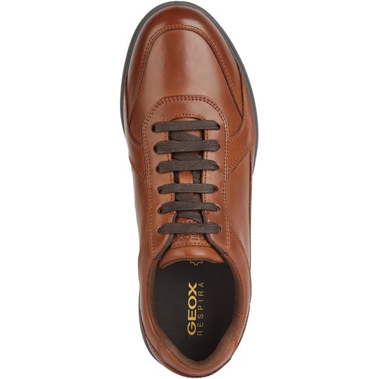 Geox U SPHERICA EC12 Leren Bovine Volnerf Heren Cognac Sneakers - Image 4