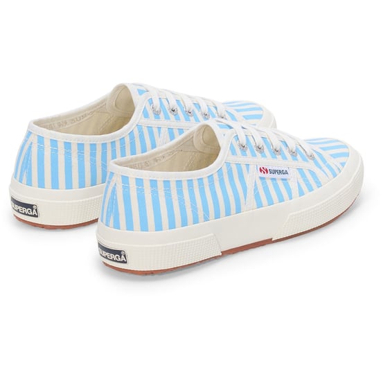 Superga 2750 Strepen Print Katoenen Dames Off White/Azure Sneakers - Image 2