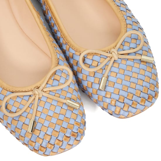 Dune Heights Leren Dames Blauwe Ballerina's - Image 5